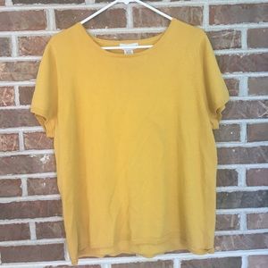 yellow knit top